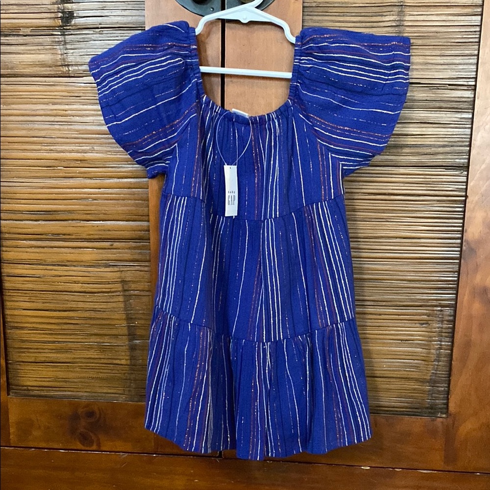 Gap sparkly dress with flutter sleeves